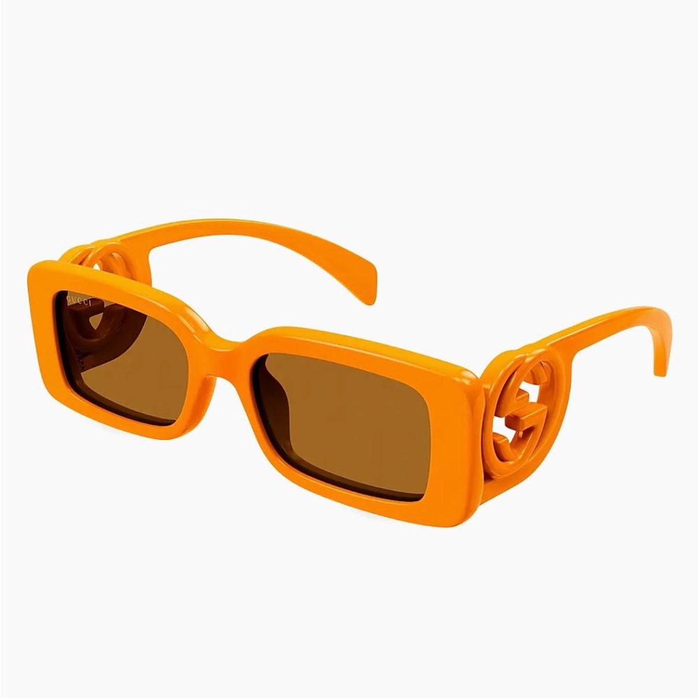 Gucci Vibrant Orange Rectangular Sunglasses - image 2